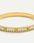 Artemis Crystal Bangle – 18K gold-plated brass bracelet with baguette and round crystal detailing, elegant slim bangle design