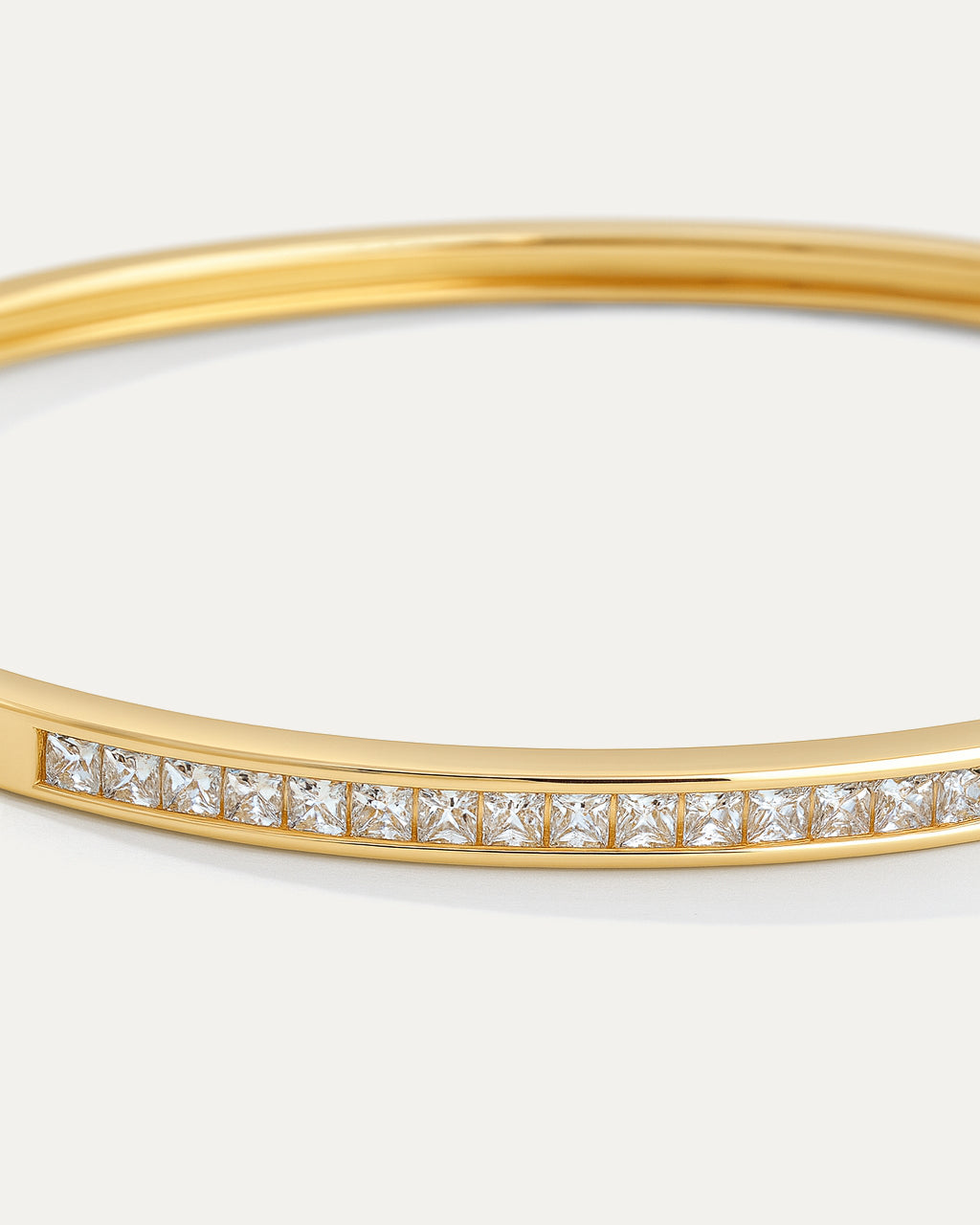 Aurora Pavé Bangle in 18K gold-plated brass with pavé-set cubic zirconia, elegant bracelet jewelry