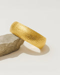 Hammered gold cuff bracelet, 18K gold plated minimalist women’s statement jewelry