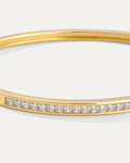 Aurora Pavé Bangle in 18K gold-plated brass with pavé-set cubic zirconia, elegant bracelet jewelry