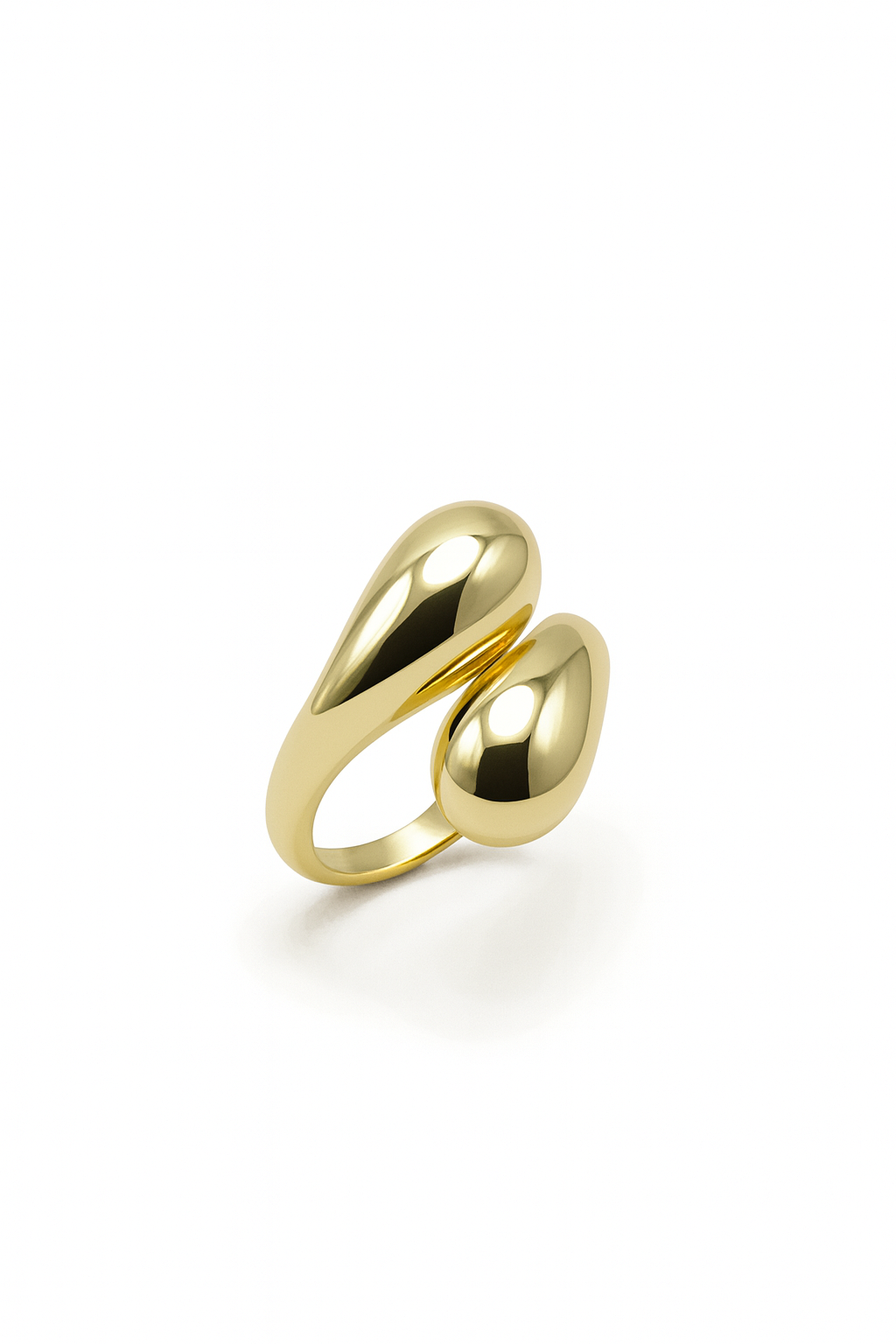 Bold Snake Ring in 18K gold-plated brass with sculptural serpent-inspired curves, modern and statement design.