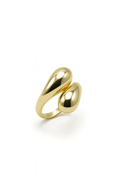 Bold Snake Ring in 18K gold-plated brass with sculptural serpent-inspired curves, modern and statement design.