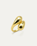 Bold Snake Ring in 18K gold-plated brass with sculptural serpent-inspired curves, modern and statement design.