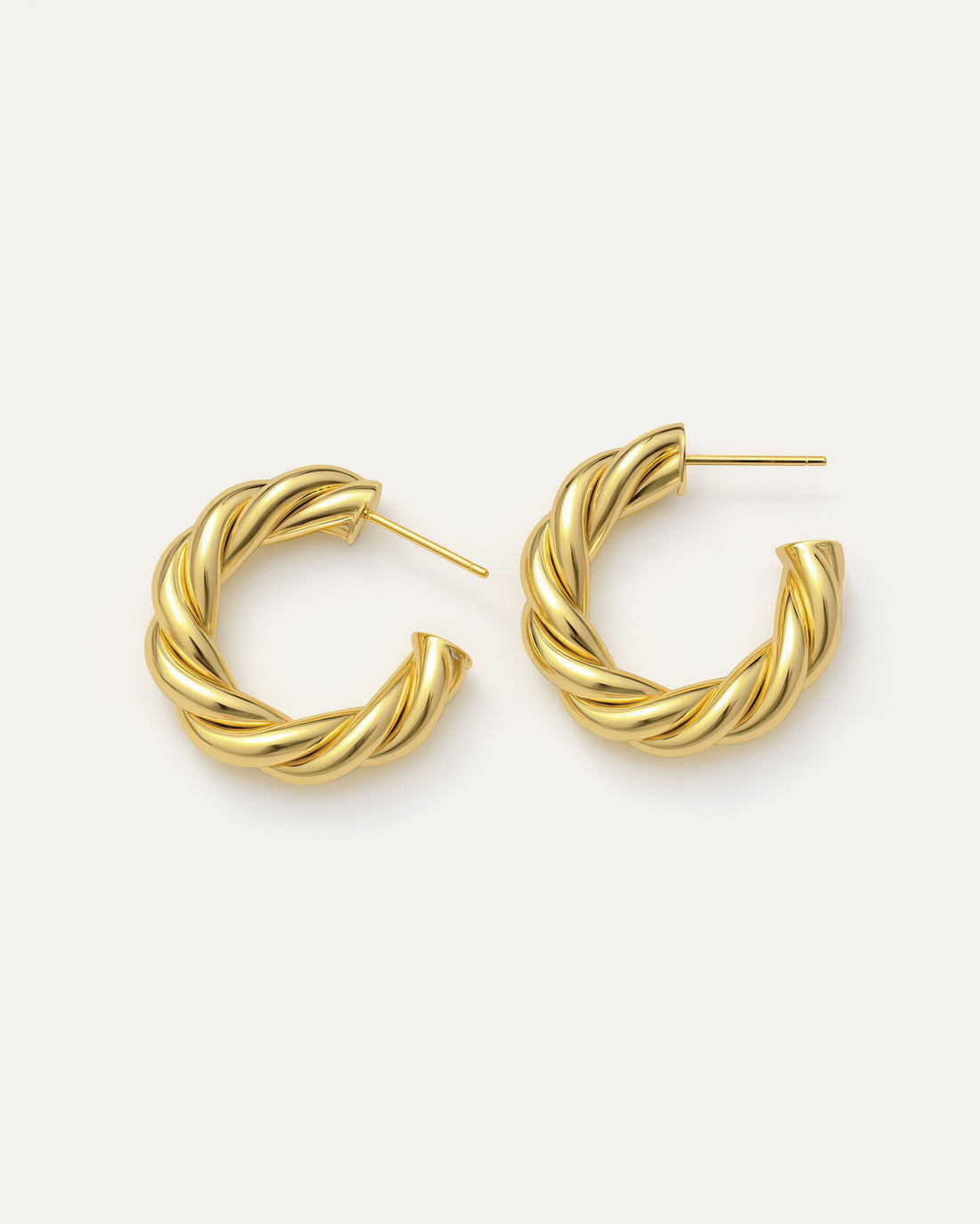 18K gold-plated chunky rope hoop earrings with twisted design – statement jewelry from Jadejuri.