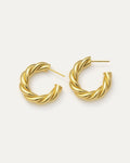18K gold-plated chunky rope hoop earrings with twisted design – statement jewelry from Jadejuri.