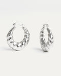 Chunky Spiral Hoops in polished silver with twisted sculptural design – Jadejuri