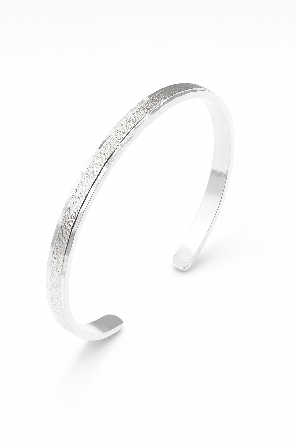 Silver bracelet on a white background