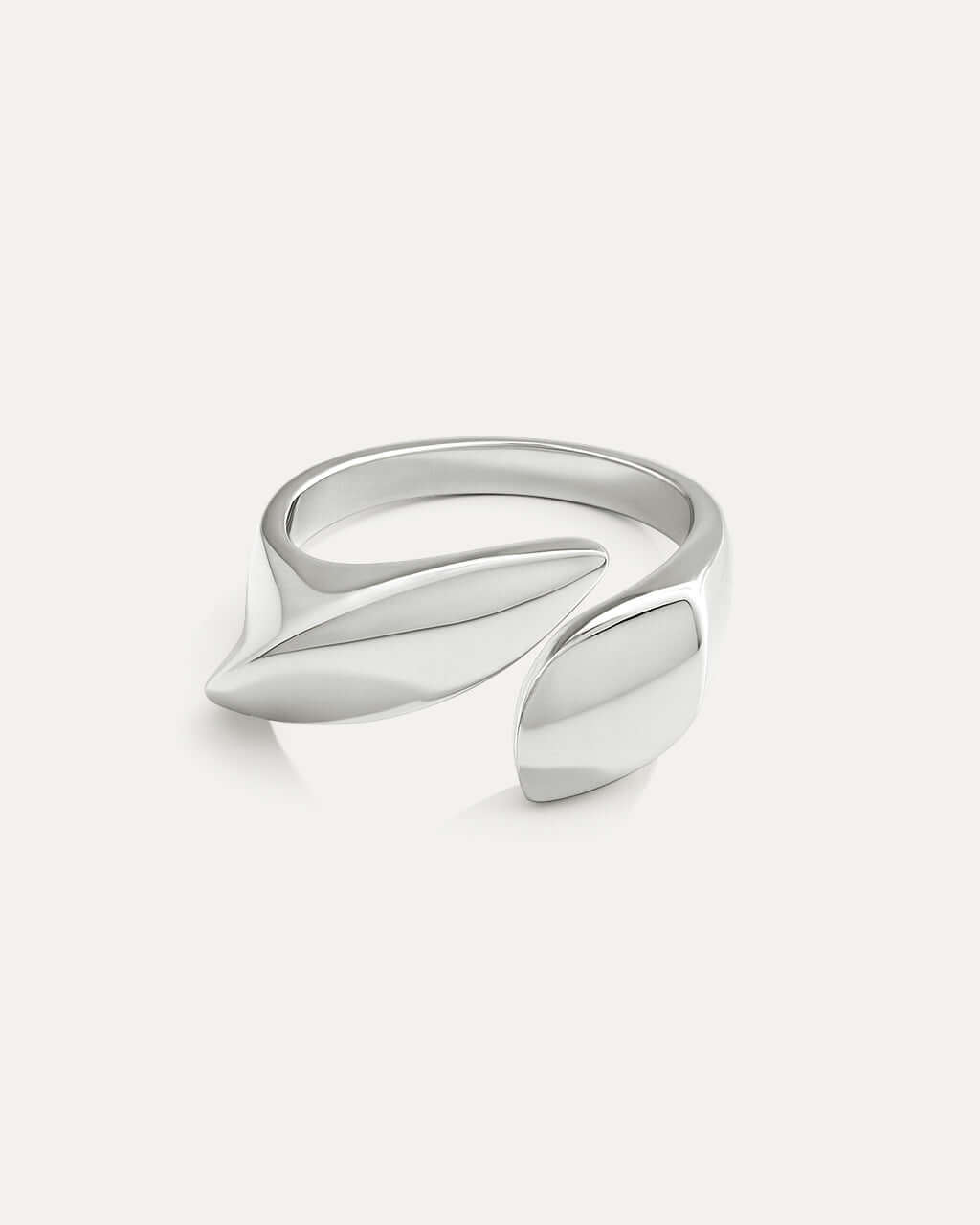 Eclipse Wave Ring in polished silverplated brass, sculptural wave-inspired design