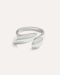 Eclipse Wave Ring in polished silverplated brass, sculptural wave-inspired design