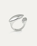 Eclipse Wave Ring in polished silverplated brass, sculptural wave-inspired design