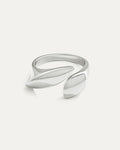 Eclipse Wave Ring in polished silverplated brass, sculptural wave-inspired design