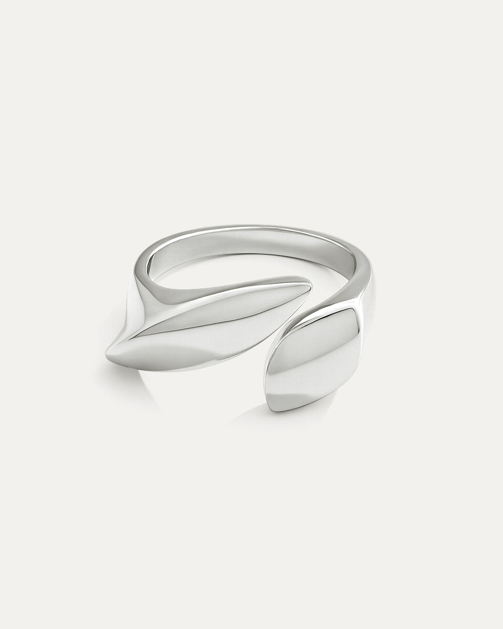 Eclipse Wave Ring in polished silverplated brass, sculptural wave-inspired design