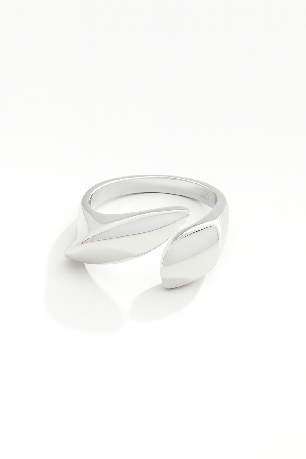 Eclipse Wave Ring in polished silverplated brass, sculptural wave-inspired design