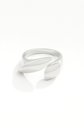 Eclipse Wave Ring in polished silverplated brass, sculptural wave-inspired design
