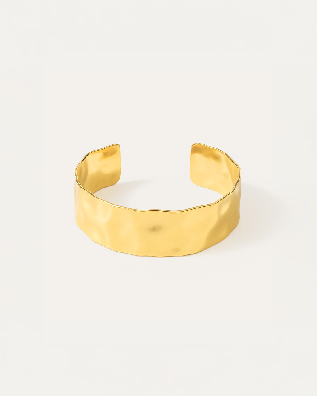 Hammered gold cuff bracelet, minimalist 18K gold-plated women jewelry elegant