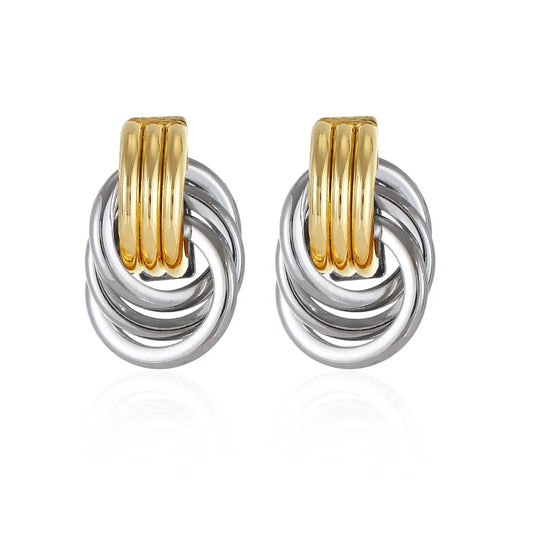 Two Tone Twisted Earrings