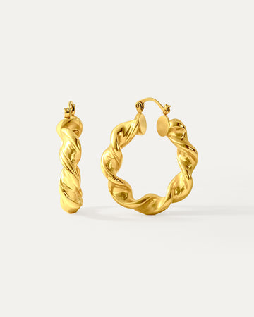 Loose Twisted C Hoops