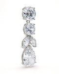 Lumière Cascade water drop earring with cubic zirconia silver plated detail