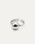 Luna Dome Ring in polished silverplated brass, minimalist statement design