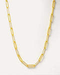 Gold chain necklace on a white background