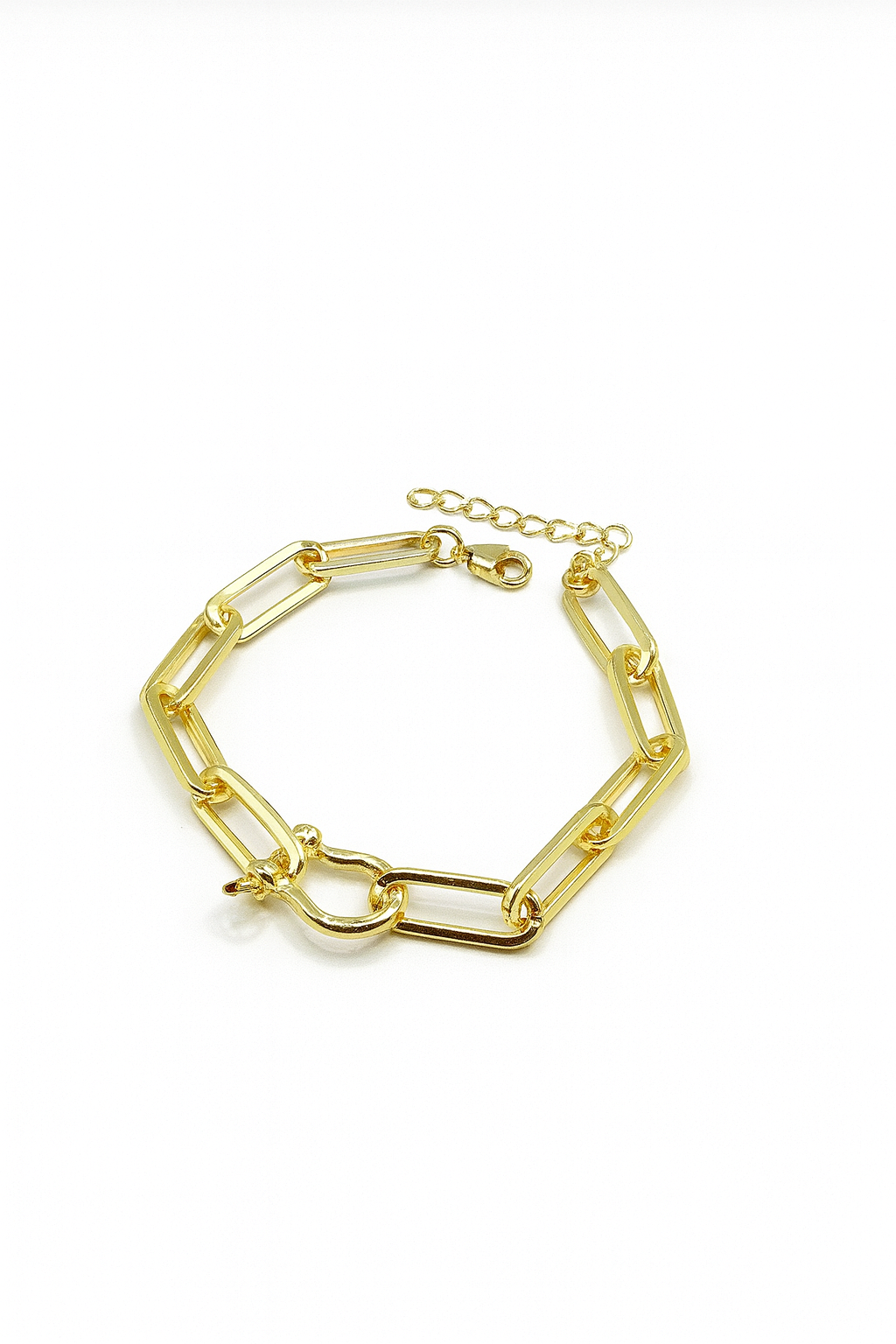 Nova Link Bracelet – 18K gold-plated brass chain link bracelet with adjustable clasp