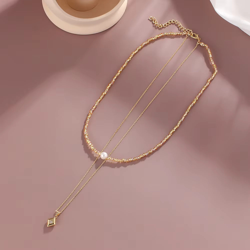 Pearl & Star Pendant Necklace