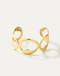 Modern sculptural gold cuff bracelet, 18K gold-plated minimalist women jewelry