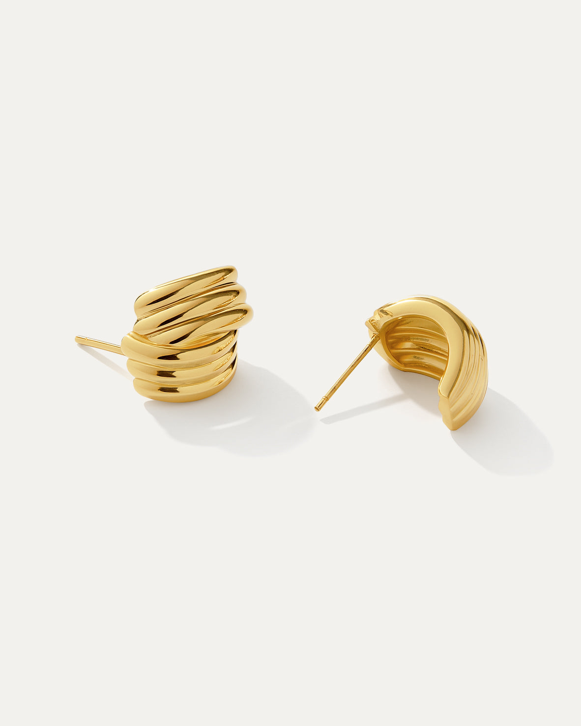 Semicircle Striped Studs