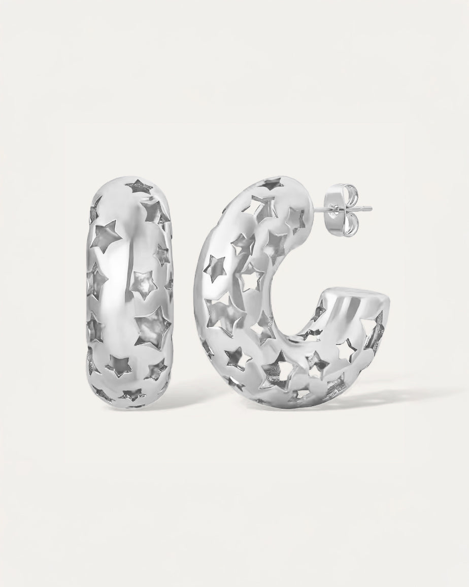 Starry Sculpted Hoops