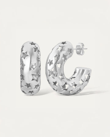 Starry Sculpted Hoops