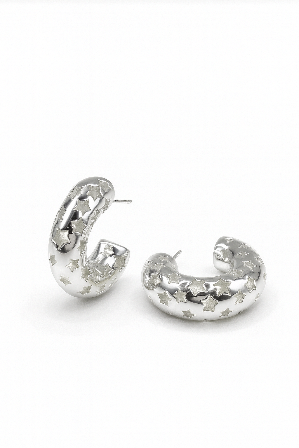 Starry Sculpted Hoops