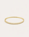 18K gold-plated crystal bangle bracelet front view, elegant minimalist jewelry design