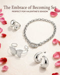 Embrace of Becoming silver jewelry set earrings bracelet ring Valentine gift