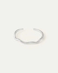 Wavy sterling silver cuff bracelet with fluid, organic shape and smooth finish – Jadejuri