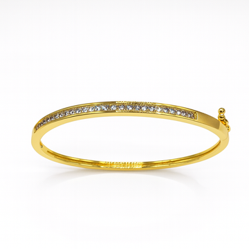 Aurora Pavé Bangle in 18K gold-plated brass with pavé-set cubic zirconia, elegant bracelet jewelry