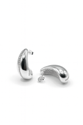 Celeste Arc Studs in silverplated brass with sleek crescent arc design
