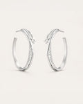 Silver star hoop earrings with crystal detail minimalist modern jewelry