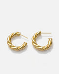 18K gold-plated chunky rope hoop earrings with twisted design – statement jewelry from Jadejuri.