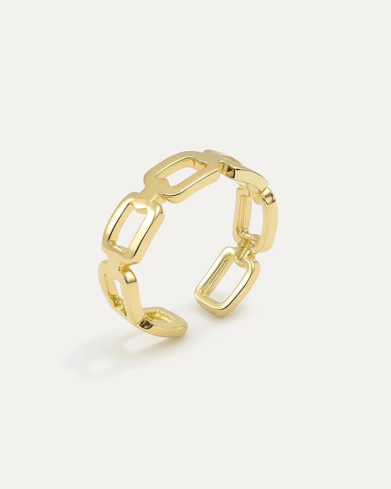 Link Aura Ring in 18K gold-plated brass featuring an open band with chain-link design.