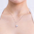 Love Chain Pendant Necklace White Gold CloseUp