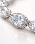 Lumiere drop tennis bracelet macro with clear zircon stones silver plated detail