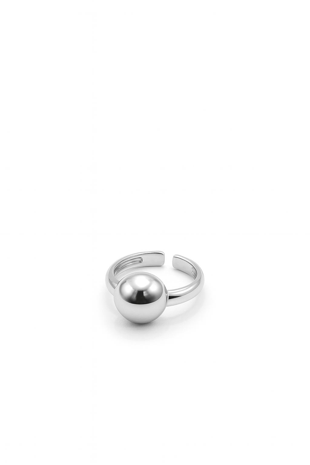 Luna Dome Ring in polished silverplated brass, minimalist statement design