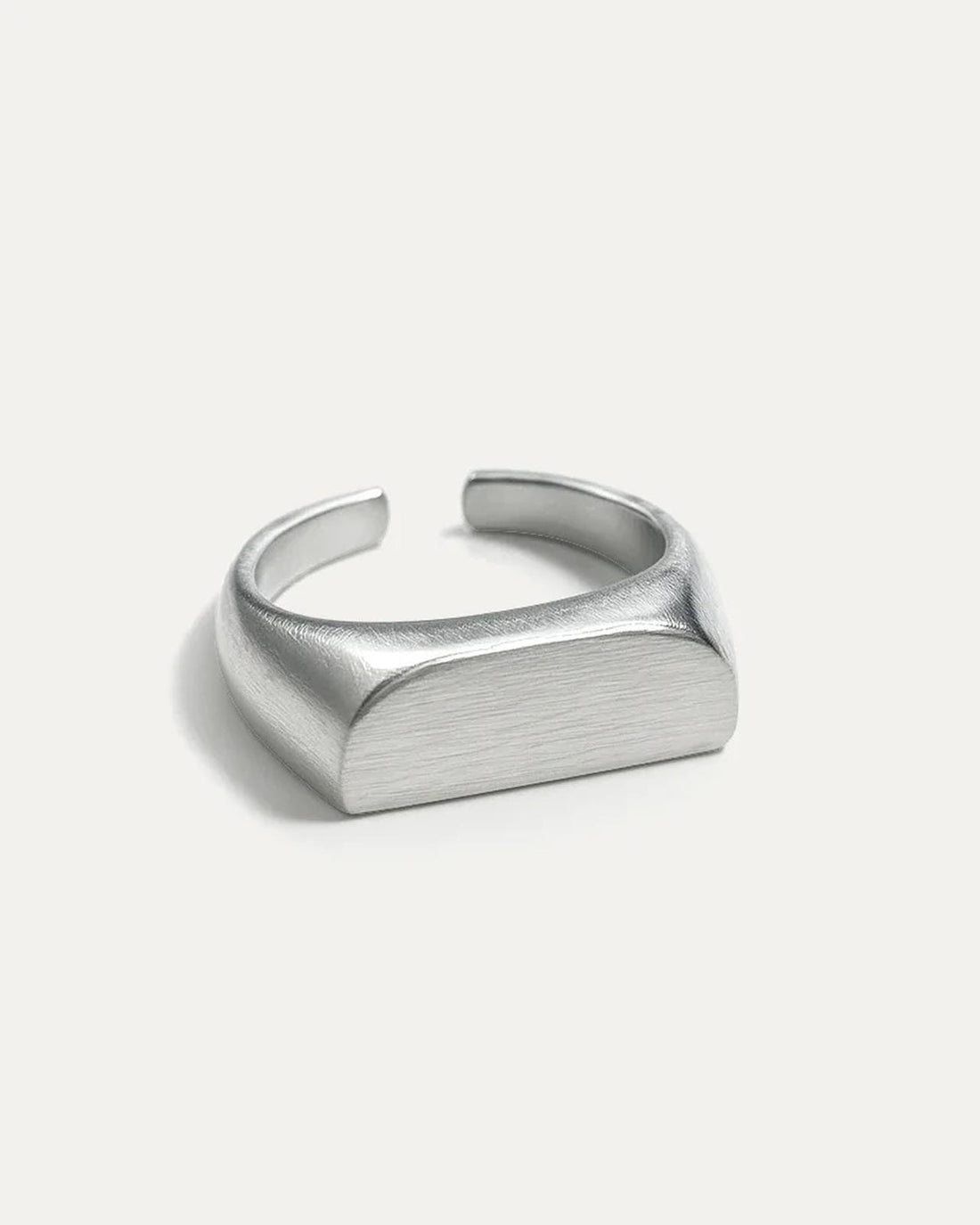 Silver-plated Moonlit Bastion Ring with bold geometric design