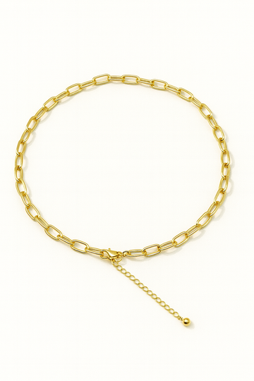 Classic Paperclip Chain Necklace in 18K Rose Gold Plated Brass – minimalist chain for charms or standalone wear