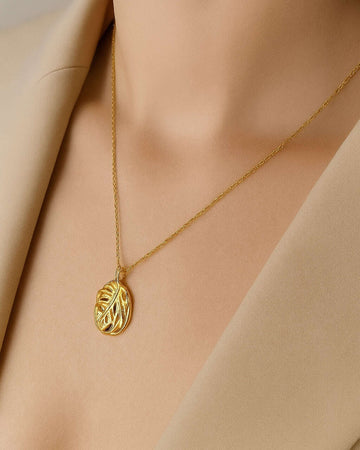 Round Hammered Pendant Necklace Jadejuri